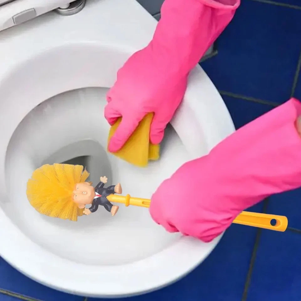 Trump Toilet Brush Novelty Creative FunToy Toilet Brush Holder Bathroom Tool Set - Image 3 of 4