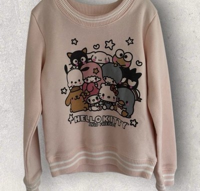 Hello Kitty Pink Crew Neck Sweater for Girls Size Small 4-6 Cute Top