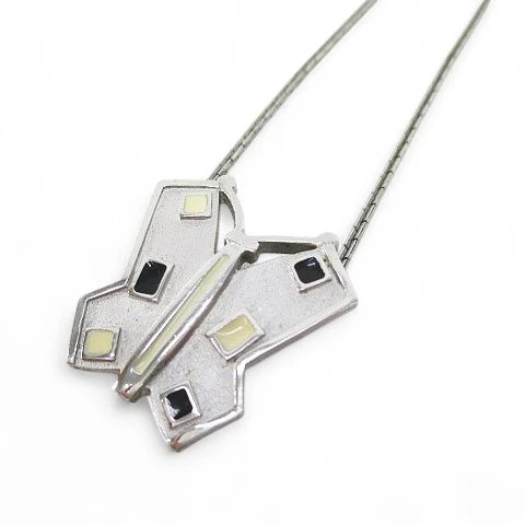 Givenchy Collana Farfalla Vintage Ciondolo Catena Argento Accessori Donna