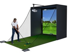 Complete Golf Simulator Enclosure Package 4K-Ready Impact Screen with Blackout