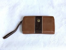 NEVER USED Stone Mountain Tan Cognac Brown Faux Leather Wristlet Wallet