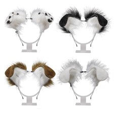 Plush Headwear Handmade Animal Dog Ears Headband Cosplay Supplies for Halloween