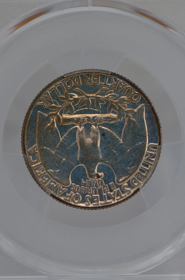 PR64 1961 PCGS GRADED SILVER WASHINGTON QUARTER PROOF TONED UNC. COIN # 777 !!! - Image 3 of 4