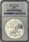 2010 Silver Eagle NGC MS69 Early Releases