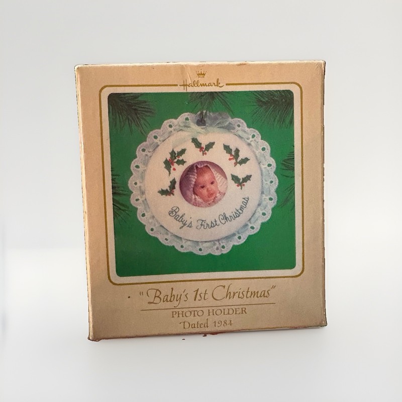 VTG 1984 ADORABLE Hallmark Baby’s First Christmas Ornament NOS