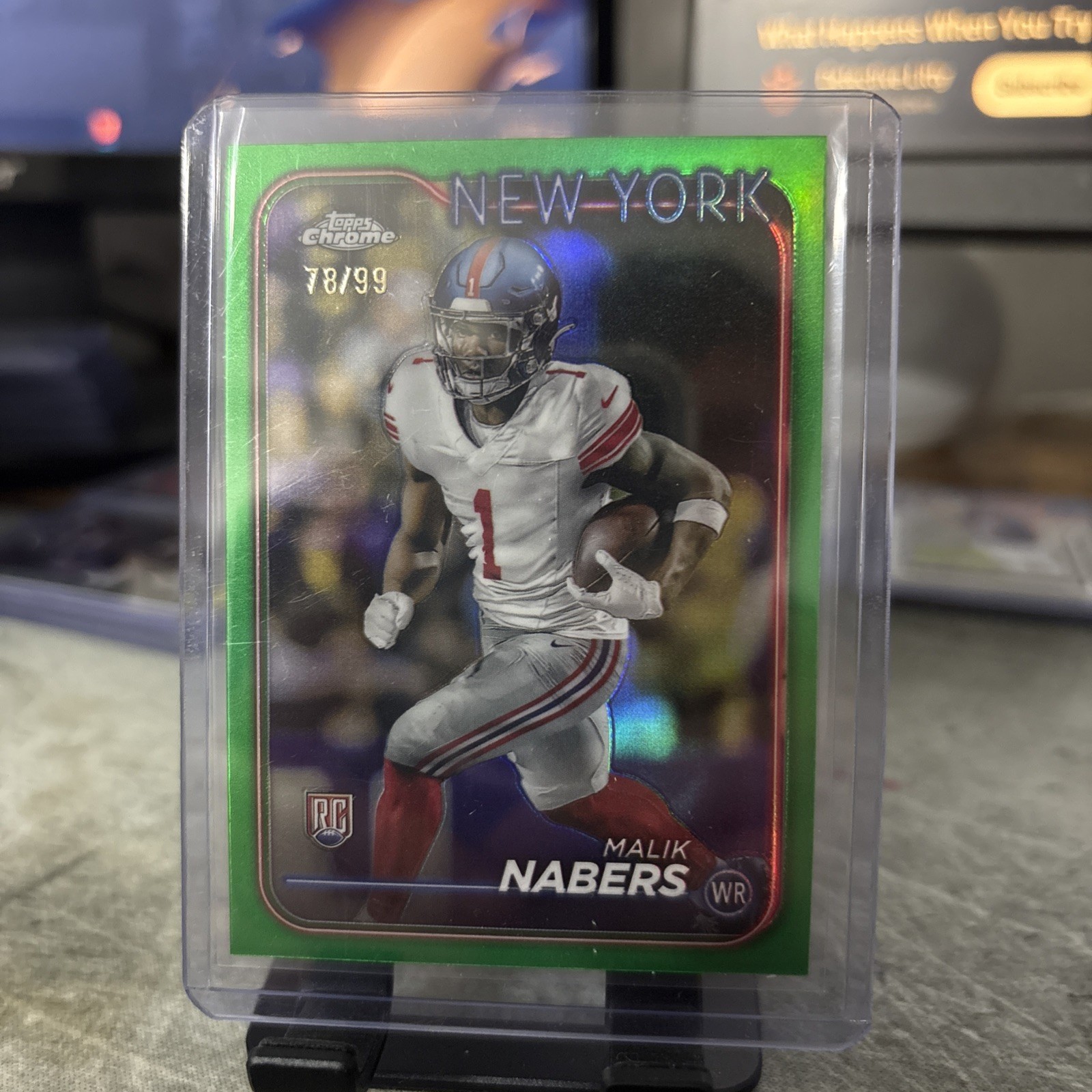2024 Topps Chrome - Rookies Malik Nabers #205 Green Refractor /99 (RC)
