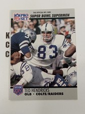 1990 NFL Pro Set Super Bowl Supermen #97 Ted Hendricks Oakland Raiders