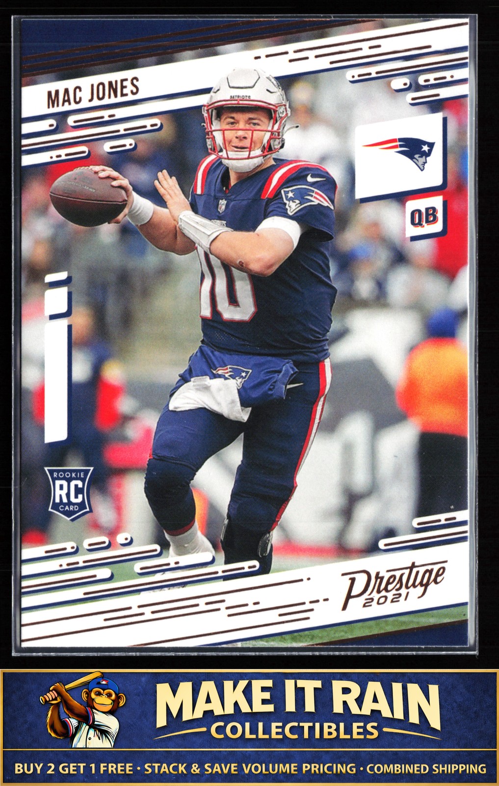 Mac Jones 2021 Panini Chronicles Prestige Rookies Update #205 Patriots Rookie RC