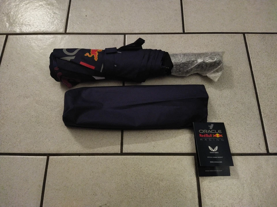Red Bull Oracle Racing F1 Team Compact Logo Umbrella & Pouch - Photo 2/3