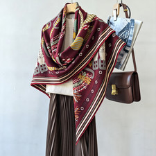 70 Cashmere 30 Silk Shawl chain Print Scarf 135X135cm Bandanna Square Wrap new