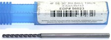Niagara 56023 3/32" Diameter 1/8" Shank 4 Fl TiAlN Coat Carbide Ball End Mill