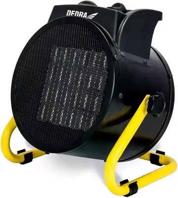 DEDRA Elektroheizer PTC 5,0 kW, 400 V, rund, schwarz, Heizfläche 50 m²mit