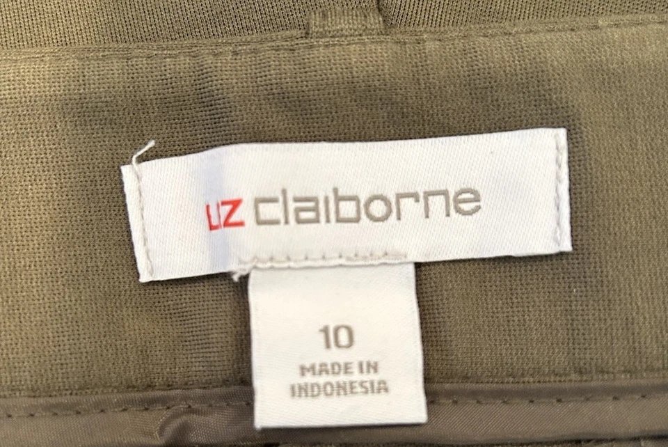 Liz Claiborne Women's Size 10 Pants Green Straight Leg Rayon Blend Casual - Image 3 of 4