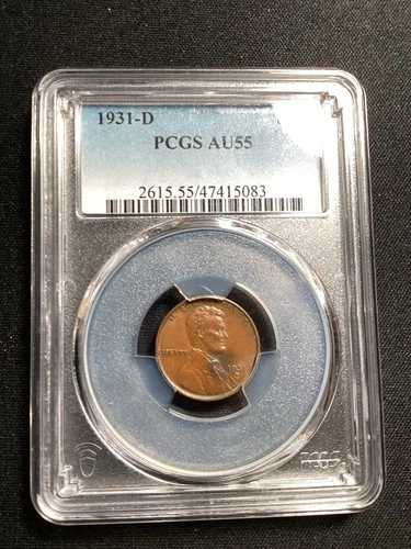 Beautiful High Grade 1931-D Lincoln Cent.  PCGS GRADED AU55