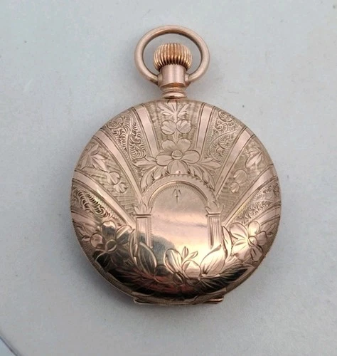 Antique Elgin 1891 Gold Filled Pocket Watch Model #26648 Gorgeous Design Runs