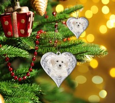 White Poodle in Angel Wings Christmas ornament, love dog car Ornament Xmas Gift