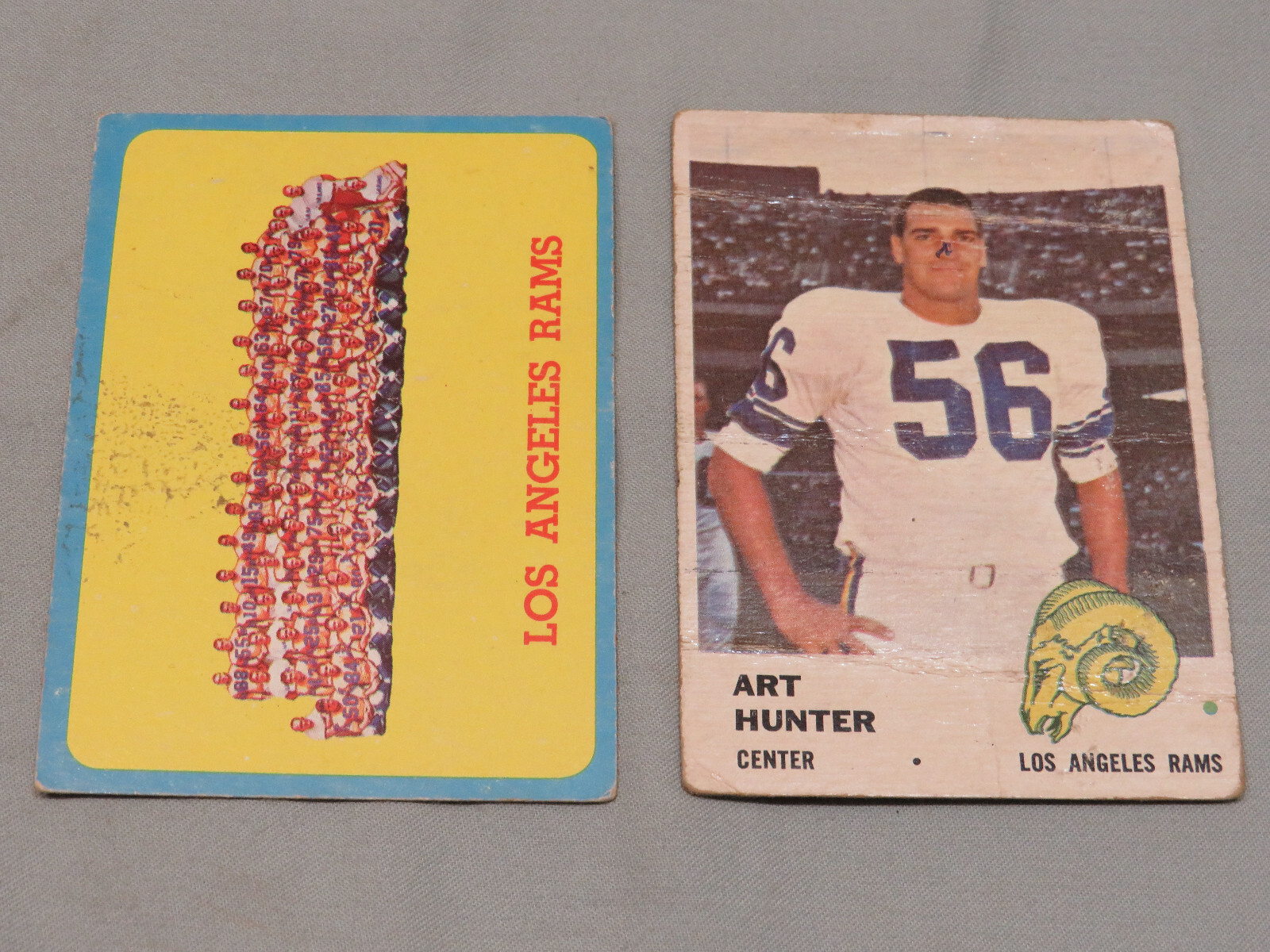 Vintage 1963 Topps LA Rams #48 & 1961 Fleer LA Rams Art Hunter #104 | eBay
