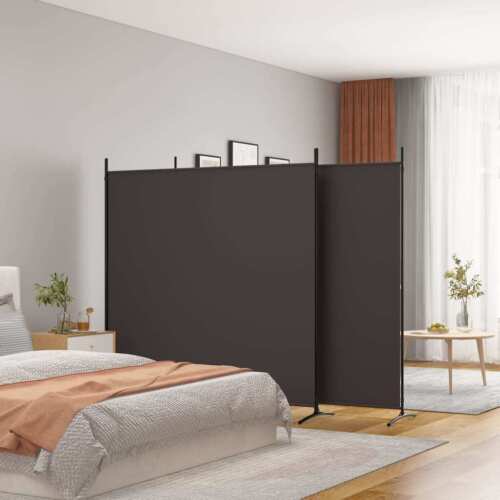vidaXL 3-Panel Room Divider Brown 525x180 cm Fabric AU - Picture 1 of 8
