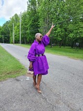 Purple Shirt Dress | Oversized |Flowy |Pockets