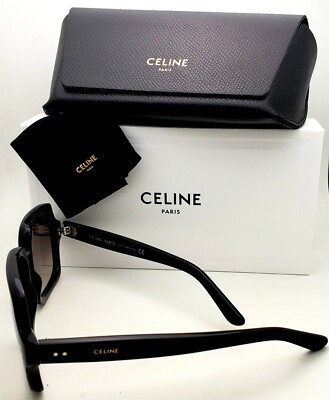 New CELINE Sunglasses CL40074I 01F 59-15 Shiny Black Frames Grey