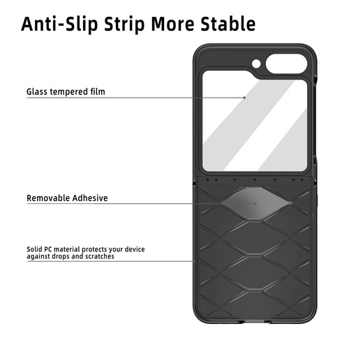 Funda híbrida con bisagra de cuero para Samsung Galaxy Z Flip 6 5 + Protector de pantalla pequeño - Imagen 3 de 13