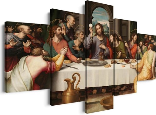5-Piece Leonardo Da Vinci Last Supper Canvas - Jesus Wall Art for Dining Room - Picture 3 of 8