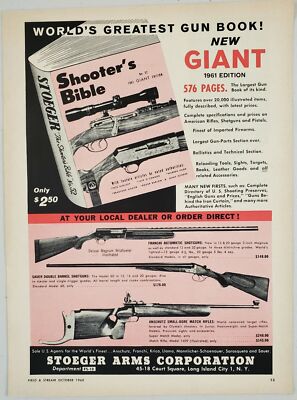 1960 Print Ad Franchi & Sauer Shotguns Anschutz Match Rifles Stoeger Long Isl NY