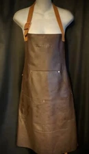 Absolut Elyx Brown Leather Adjustable Bartender Chef Artist Unisex Workers Apron