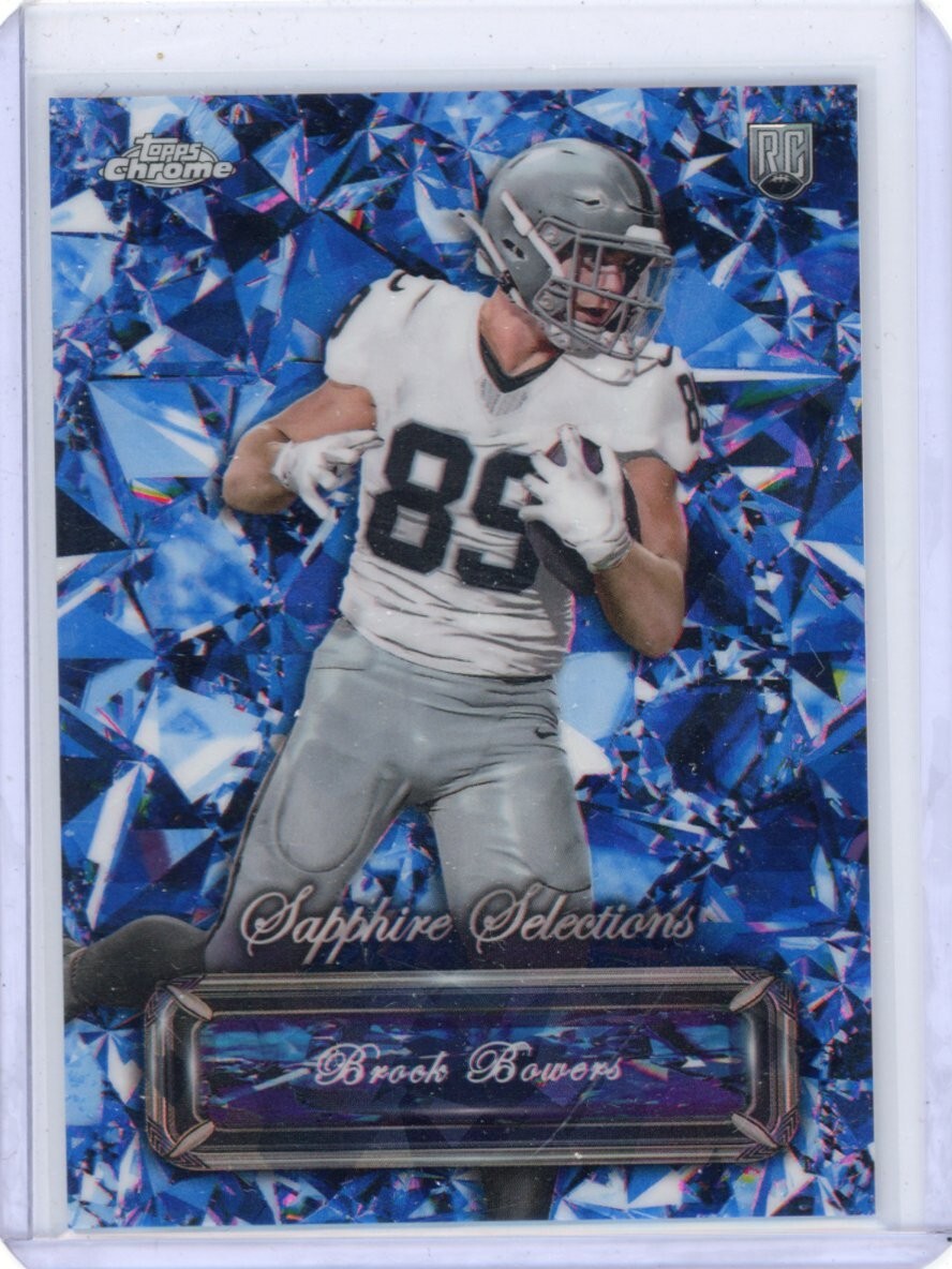 Brock Bowers 2024 Topps Chrome Sapphire Selections #SS-5 Raiders RC Rookie