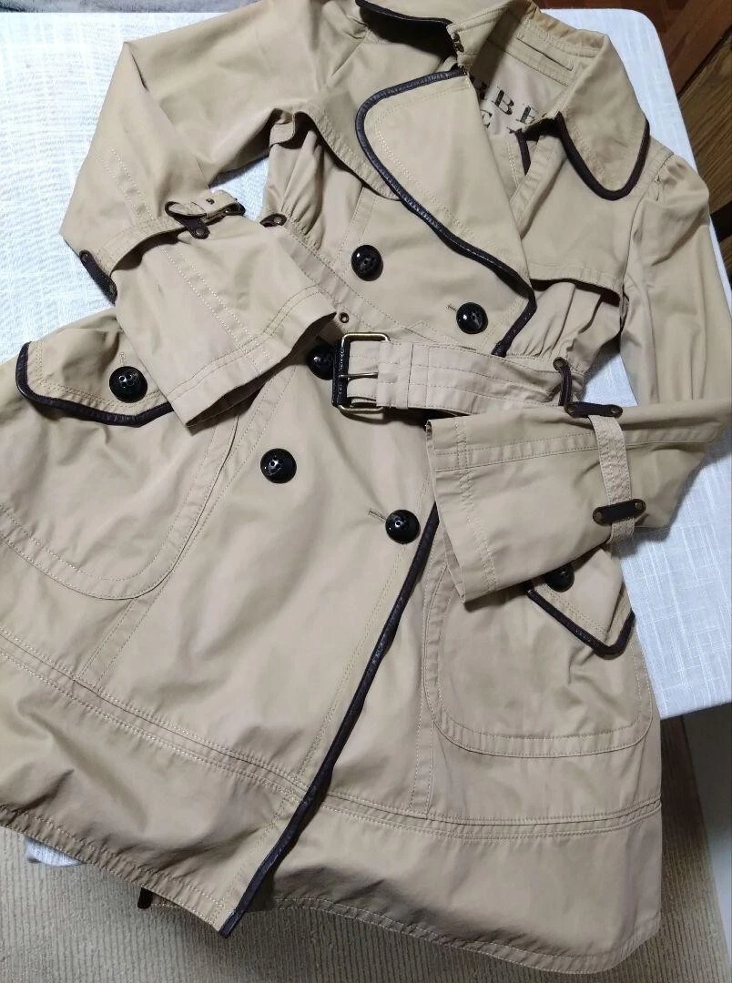 Trench cappotto Burberry Blue Label colore beige cotone piping taglia M moda donna