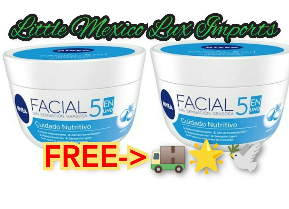 2 x Nivea Crema Facial Blue Hidratante 5En1 Nutritiva,24 hrs D Humectación,200ml