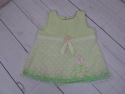 ''Thomas'' Girls Green Chiffon Polka Dot Dress Size 24 Months