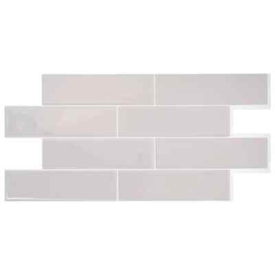 Smart Tiles Oslo Gray 23 in x 11 in Vinyl Peel and Stick Tile 2-Pk