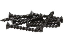6 x 1.25" Screws for Guitar Bridge Strap Button Mounting - Set of 10 - Black