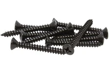 #6 x 1.25" Screws for Guitar Bridge & Strap Button Mounting - Set of 10 - Black