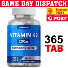 Horbaach Vitamin K2 MK7 200mcg 365 Tablet Vegan Non-GMO Gluten-Free Fast Ship !