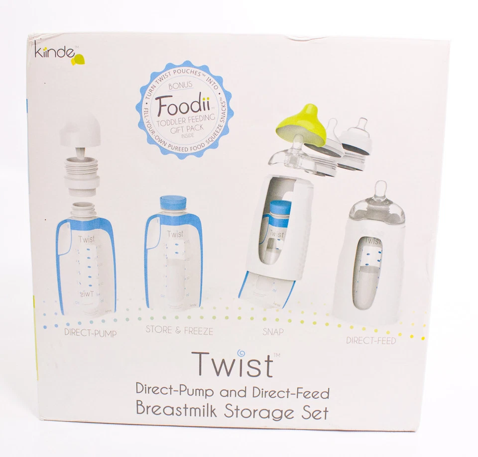 Almacenamiento y alimentación universal de recolección de leche materna con bombeo directo Kiinde Twist Foto 2 de 4