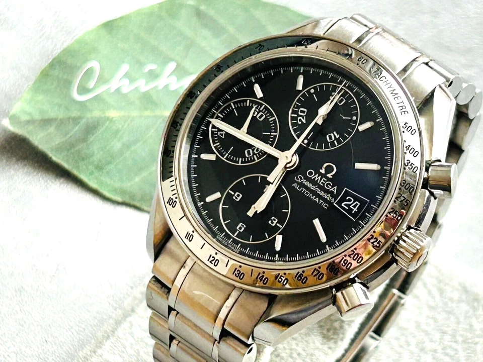 Auth OMEGA Men's SPEEDMASTER 3513.50 Automatic Watch St.Steel Chronograph Date
