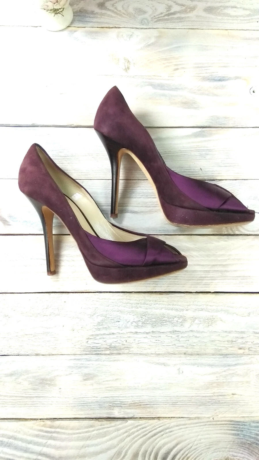 Chaussures Dior violettes, chaussures satin   chaussures de mariage violet foncé, talon haut