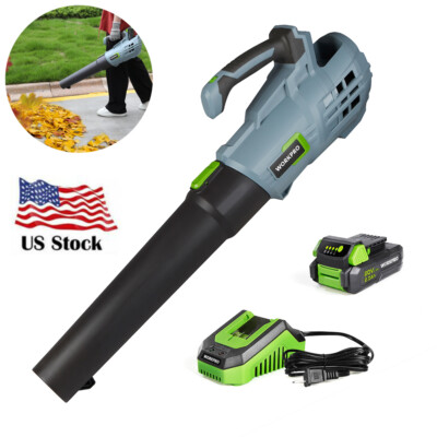 WORKPRO 20V Cordless Handheld Leaf Blower 340CFM 17000RPM 85MPH Jet Fan Sets 2A