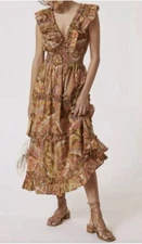 LOVE THE LABEL ANTHROPOLOGIE TOPANGA FLORAL RUFFLE DRESS Sz M