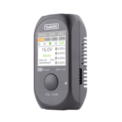 ToolkitRC M4 Pocket 80W 5A Balance Charger for 1-4S LiPo Battery Quick Charger