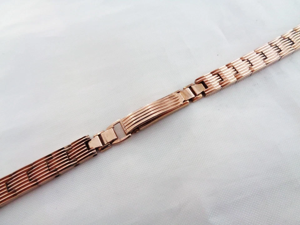 Reloj Pulsera Damas Vintage 9 mm Años 50 Nuevo Antiguo Stock Tono Oro Rosa Foto 3 de 4