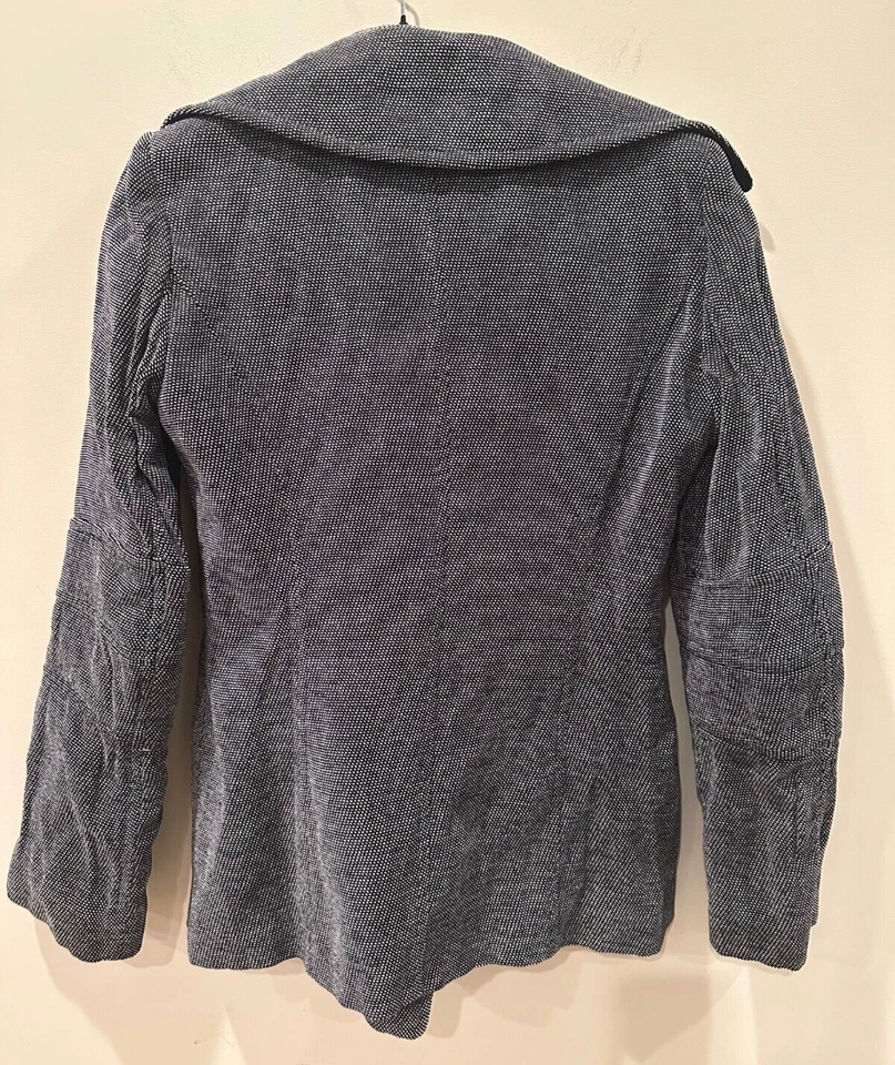 Mariella Burani Per Amuleti Vintage Black Checkered Blazer Jacket Sz 6 Italy  - Image 2 of 4