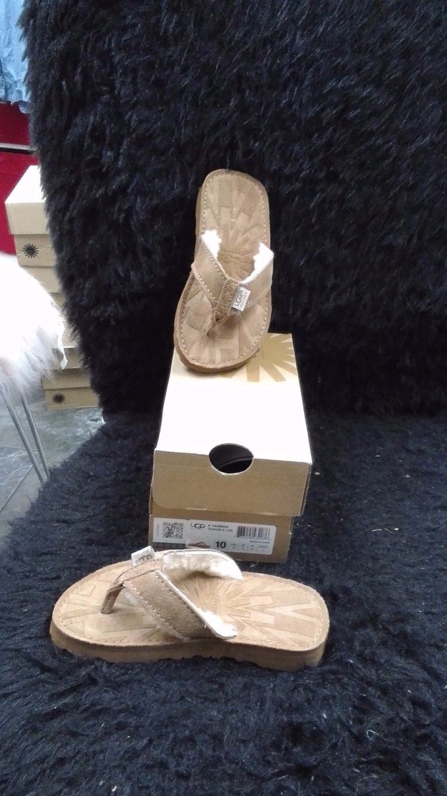 SANDALO INFRADITO BAMBINA UGG TASMINA NUOVO CON SCATOLA CASTAGNO 10
