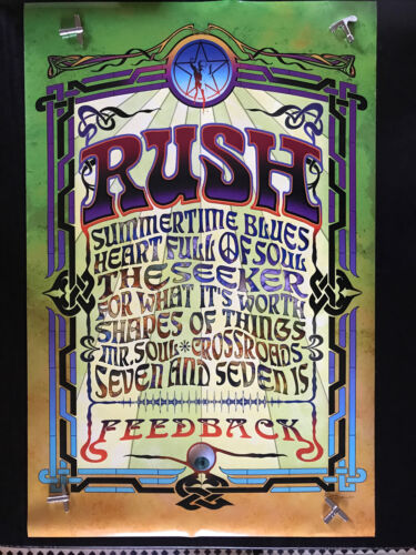 RUSH, FEEDBACK POSTER 23.5 X 36 Rare Size - Picture 1 of 3