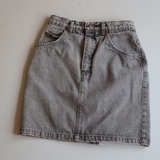 Vintage Gap Mini Skirt Denim Jean Faded Black Cotton USA Made tag 8 Measure 25"