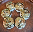 Vintage Brass Ceramic Electric Switch Button Jasmine Rose Design 1 Way Decor set