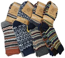 Men Wool Socks, Winter Thermal Thick Warm Hiking Boot Casual Socks Size 10-13