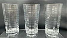 Pasabahce Tumblers Block Optic Highball Glasses/ Ice Tea/ Water Glasses Set Of 3